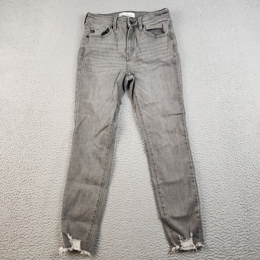 Kancan High Rise Ankle‎ Skinny Jeans Women Size 7/27 Gray Cotton Blend Stretch
